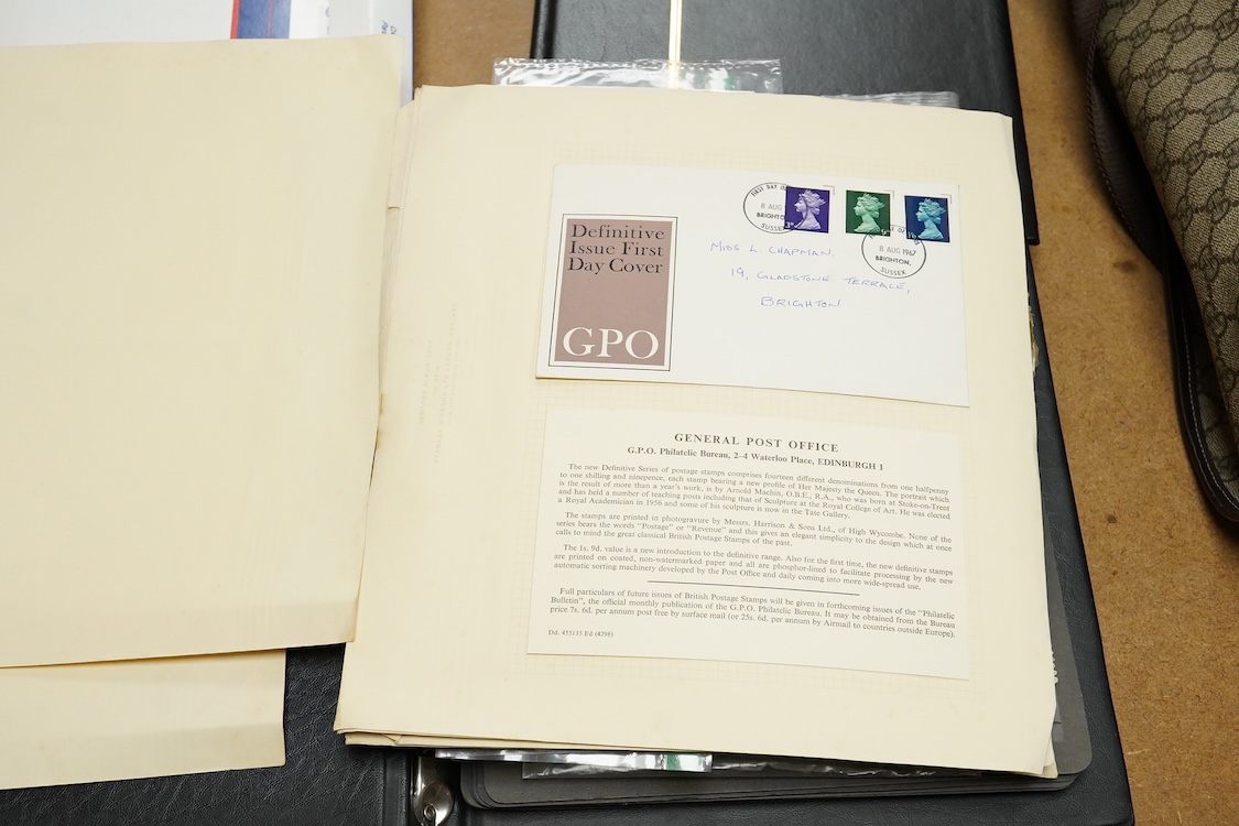 A stamp collection arranged in three albums including one Penny Black and world stamps to include Austria, France and America